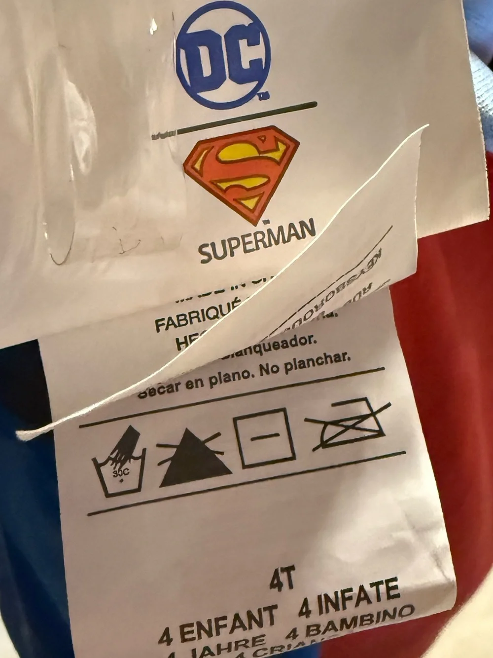 Superman Boys Superhero Costume Size 4T